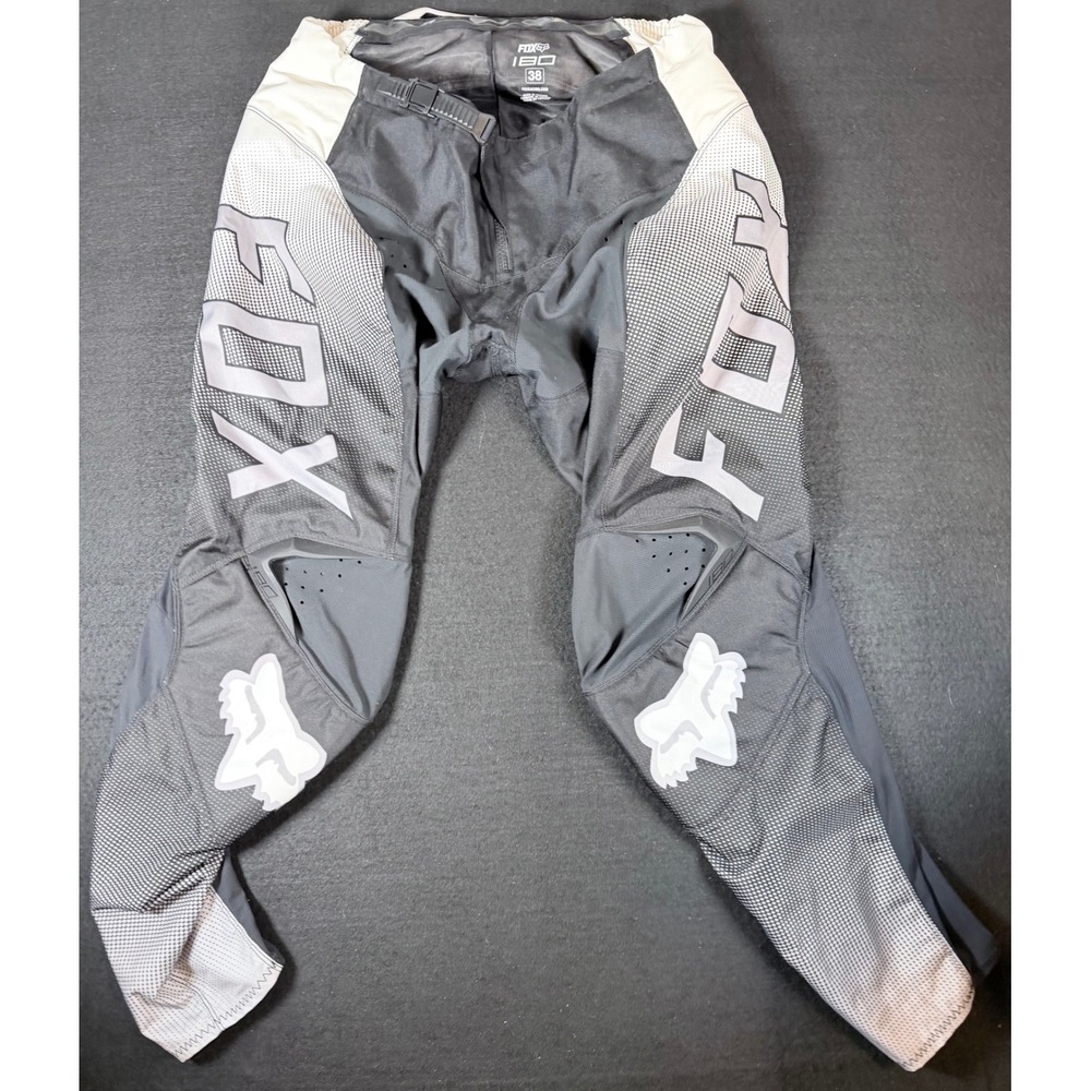 Fox Racing 180 Motocross Pants Mens 38 Black Grey White Dirt Bike MX Gear
